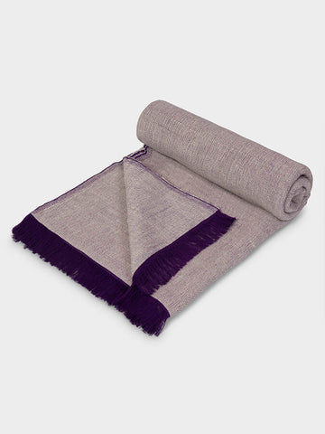Yoga Studio Two Toned Cotton Yoga Blanket  - Two Toned - Purple